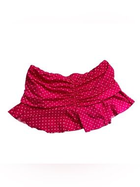Y2K  SWIM Pink Polka Dot Ruffle Mini Skirt